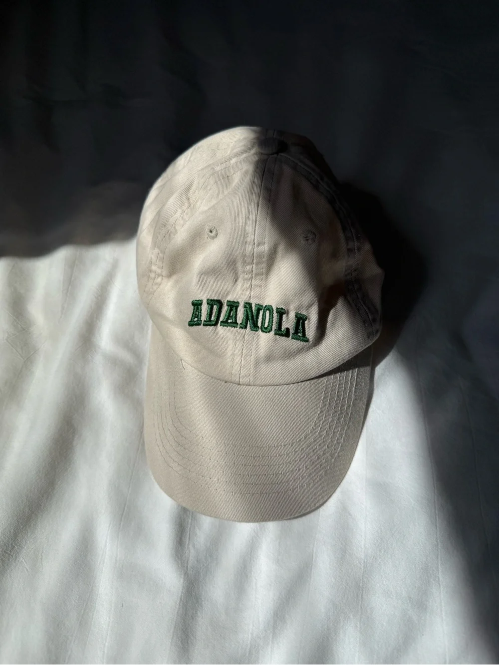Adanola Beige Cap with Green Logo